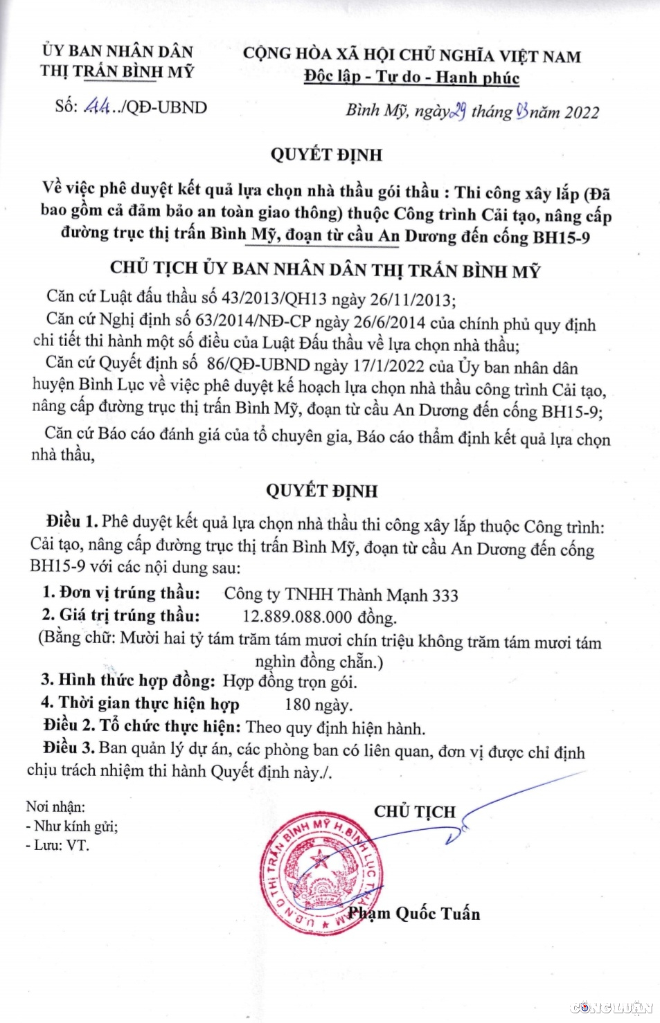 cong ty tnhh thanh manh 333 chua du dieu kien van trung thau du an khung hinh 2