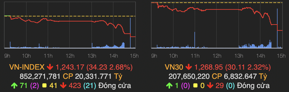 hang loat co phieu giam sau vn index roi hon 34 diem hinh 1