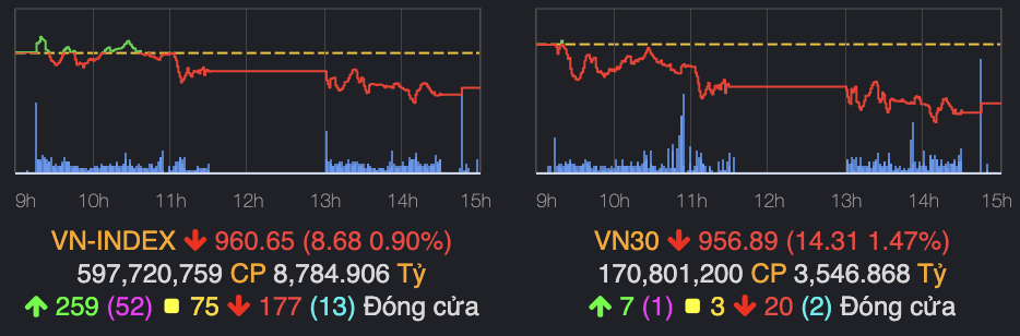 chiu ap luc cua nhom von hoa lon vn index giam gan 9 diem hinh 1