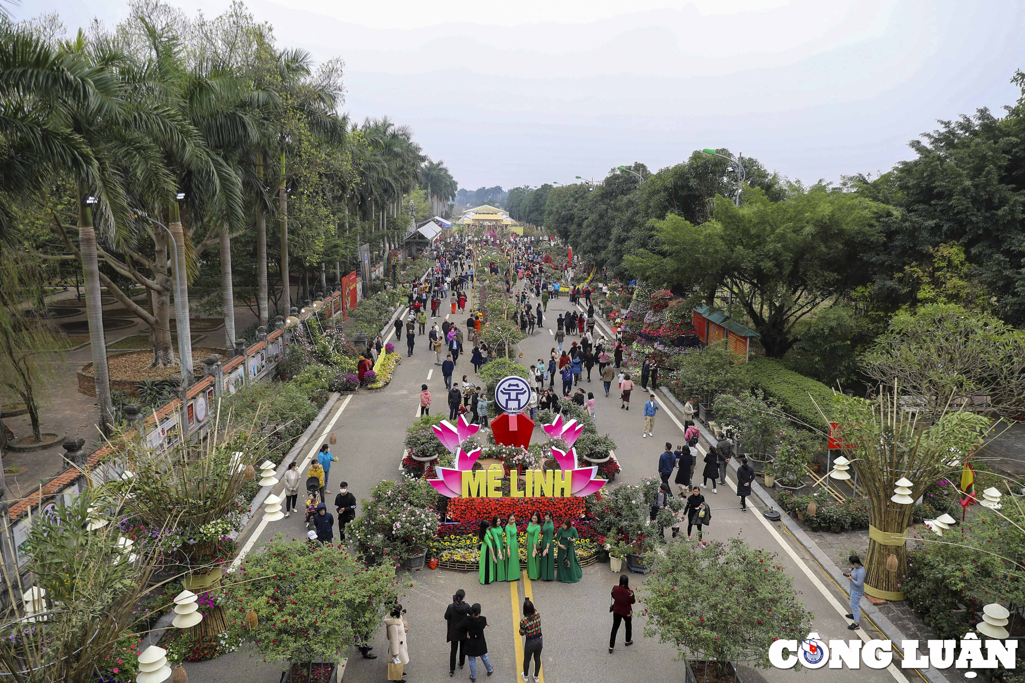 ha noi hang nghin nguoi dan do ve le hoi hoa me linh trong ngay dau khai mac hinh 1