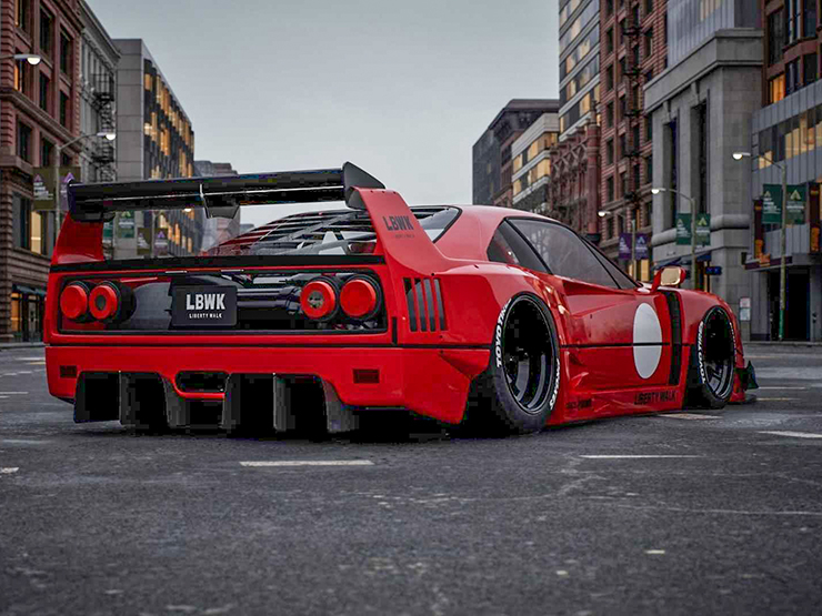 sieu xe ferrari f40 ngau hon trong goi nang cap than rong liberty walk hinh 2