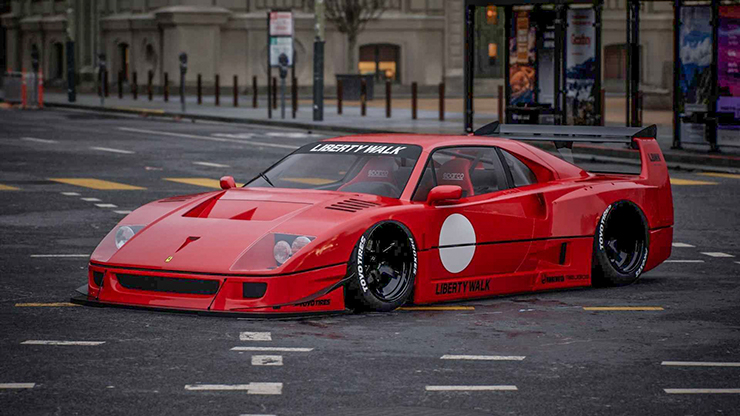 sieu xe ferrari f40 ngau hon trong goi nang cap than rong liberty walk hinh 3