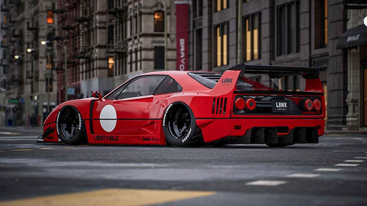 sieu xe ferrari f40 ngau hon trong goi nang cap than rong liberty walk hinh 4