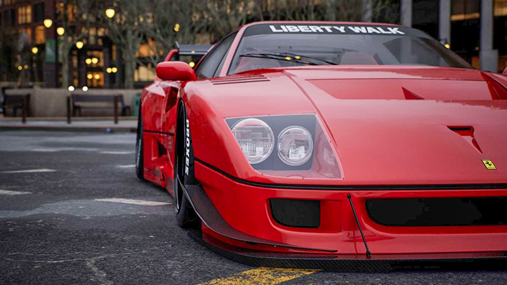 sieu xe ferrari f40 ngau hon trong goi nang cap than rong liberty walk hinh 5