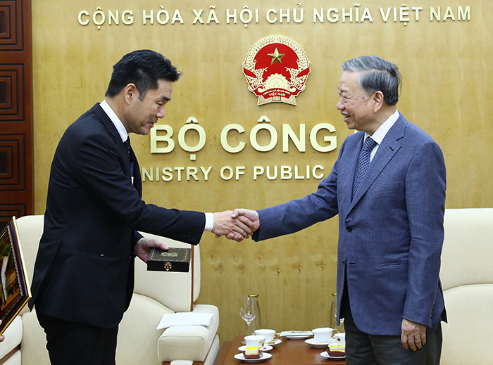 Đại tướng Tô Lâm tiếp tân Trưởng đại diện JICA tại Việt Nam Sugano Yuichi.