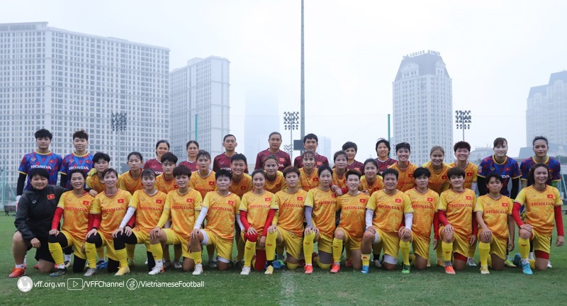 Đội tuyển nữ Việt Nam chuẩn bị lên đường tham dự vòng loại Olympic 2024. Ảnh: VFF
