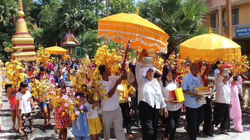 Chôl Chnăm Thmây là lễ hội lớn nhất trong năm của hơn 1,3 triệu đồng bào dân tộc Khmer ở Việt Nam. Ảnh: ND