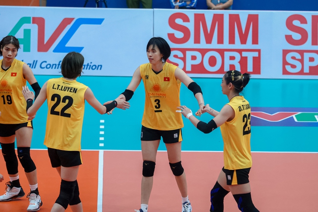 Đội tuyển bóng chuyền nữ Việt Nam chơi xuất sắc tại giải bóng chuyền các CLB nữ châu Á 2023. Ảnh: AVC