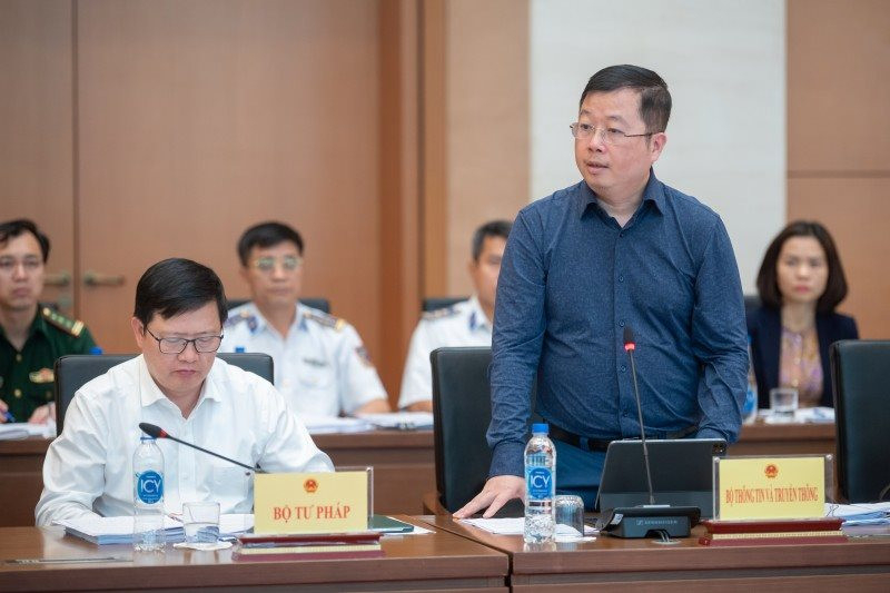 Thứ trưởng Bộ TT&TT Nguyễn Thanh Lâm phát biểu tại phiên giải trình.

