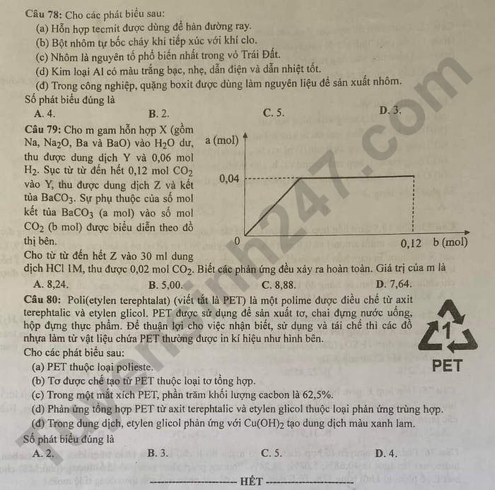 de thi tot nghiep thpt 2023 mon hoa hoc ma de 201 hinh 4