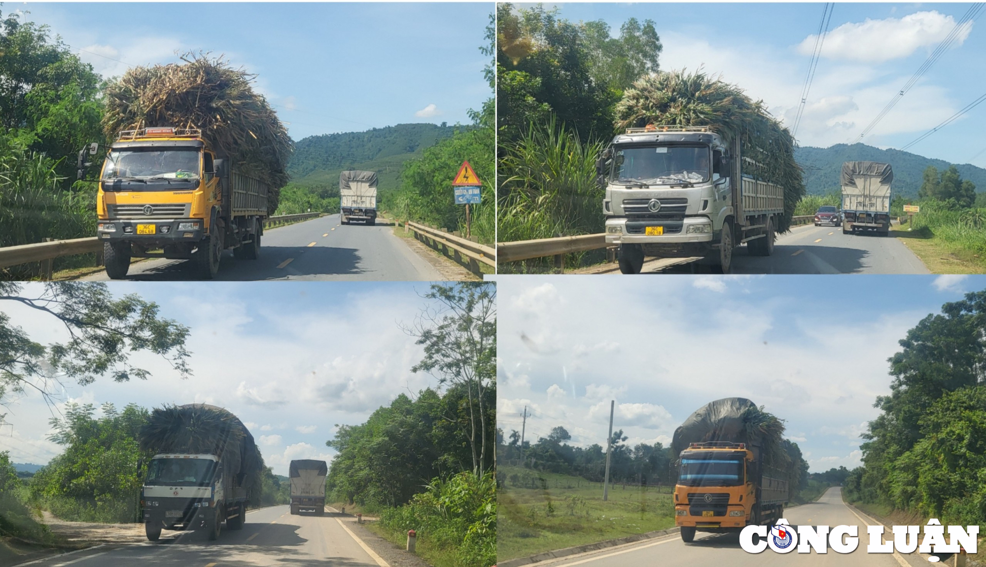 Các phương tiện chở hàng lưu thông trên đường mòn Hồ Chí Minh đoạn qua tỉnh Thanh Hoá

