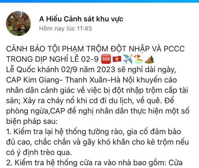 cong an ha noi gui tin nhan cho nguoi dan trong dip quoc khanh 2 9 hinh 1