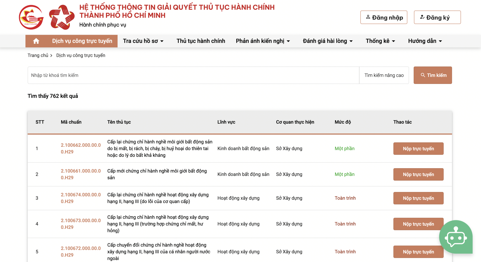 22 thu tuc xay dung cua tp hcm duoc thuc hien tren cong dich vu cong hinh 2