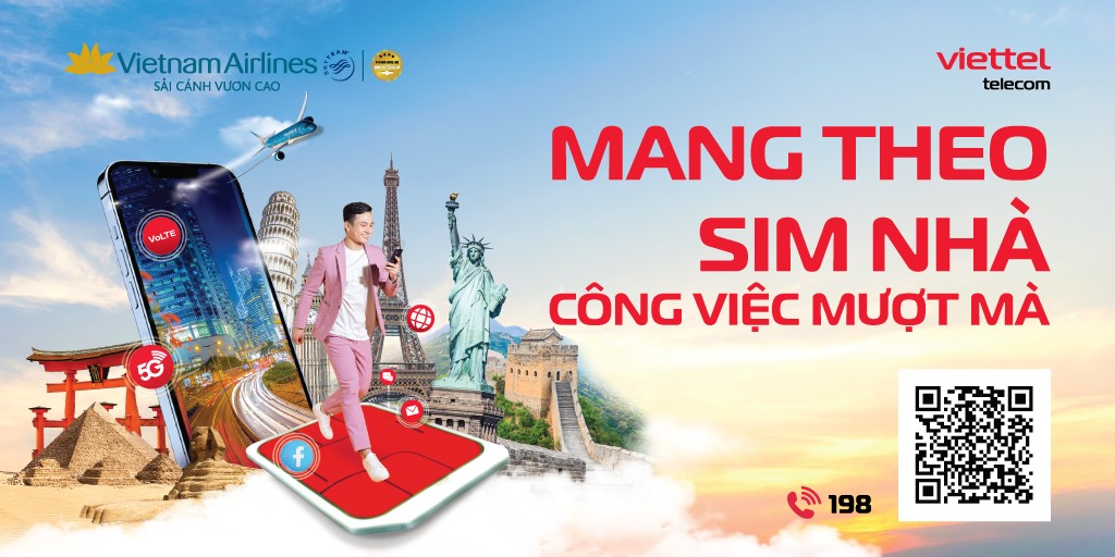 viettel roaming dong hanh cung hanh khach cua vietnam airlines hinh 1