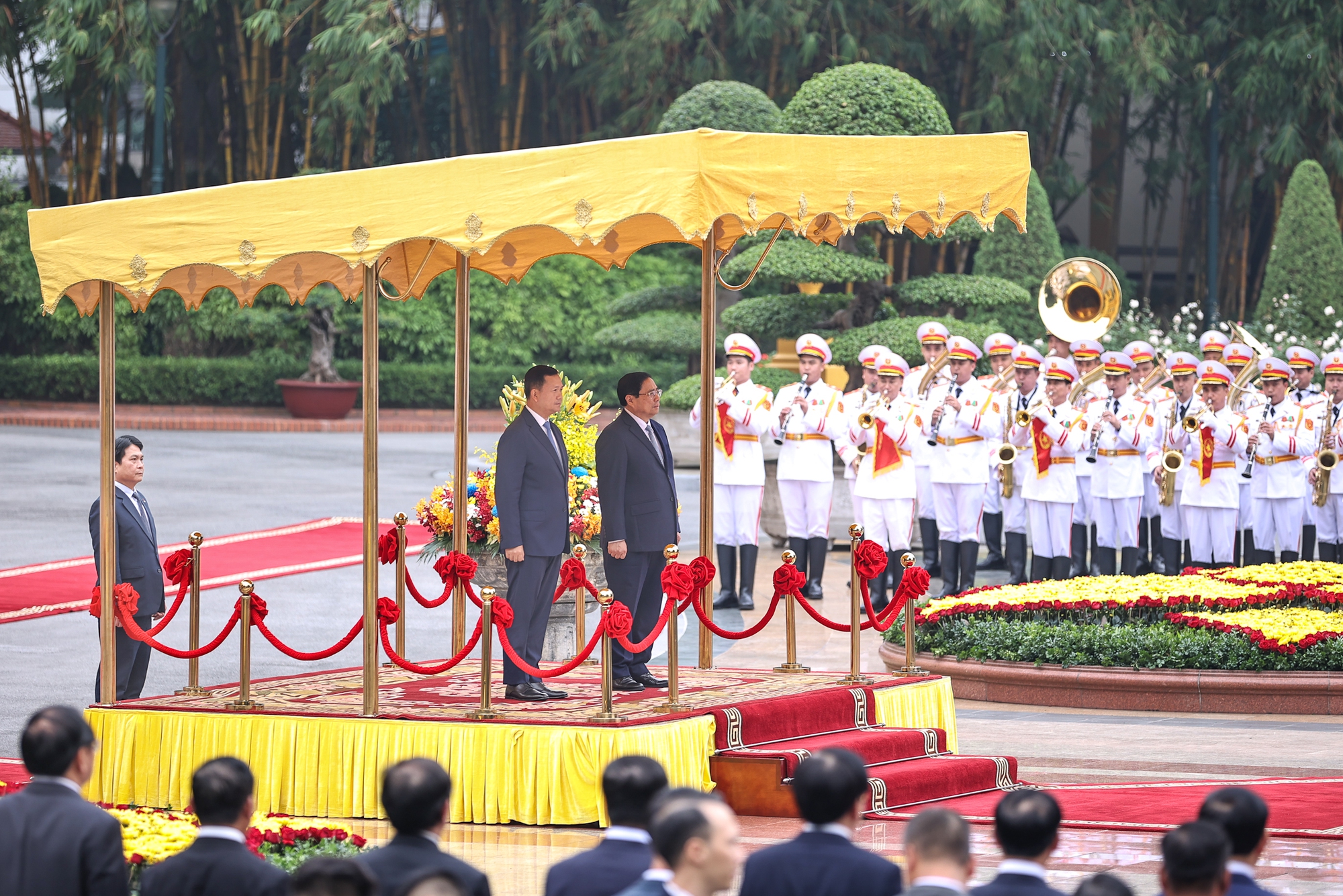 thu tuong pham minh chinh chu tri le don thu tuong campuchia samdech moha bovor thipadei hun manet hinh 1