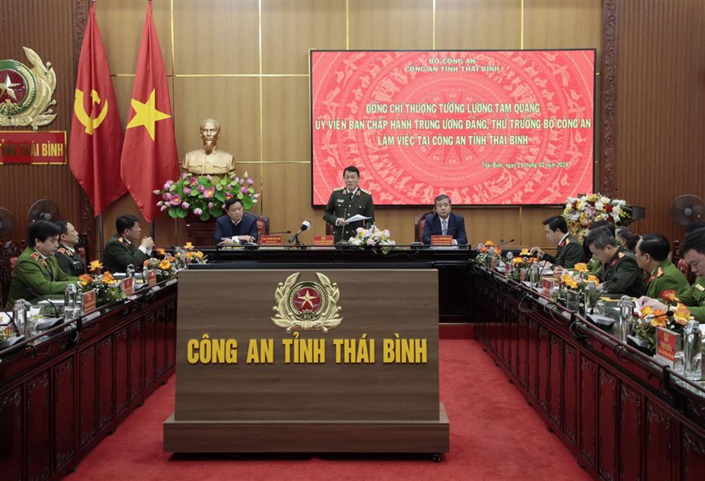 lanh dao bo cong an lam viec voi cong an tinh thai binh hinh 2