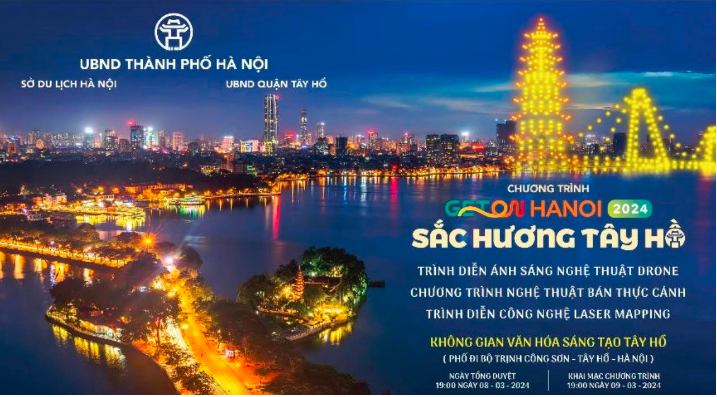 hang tram drone trinh dien trong chuong trinh du lich ha noi chao 2024  get on hanoi 2024 hinh 1