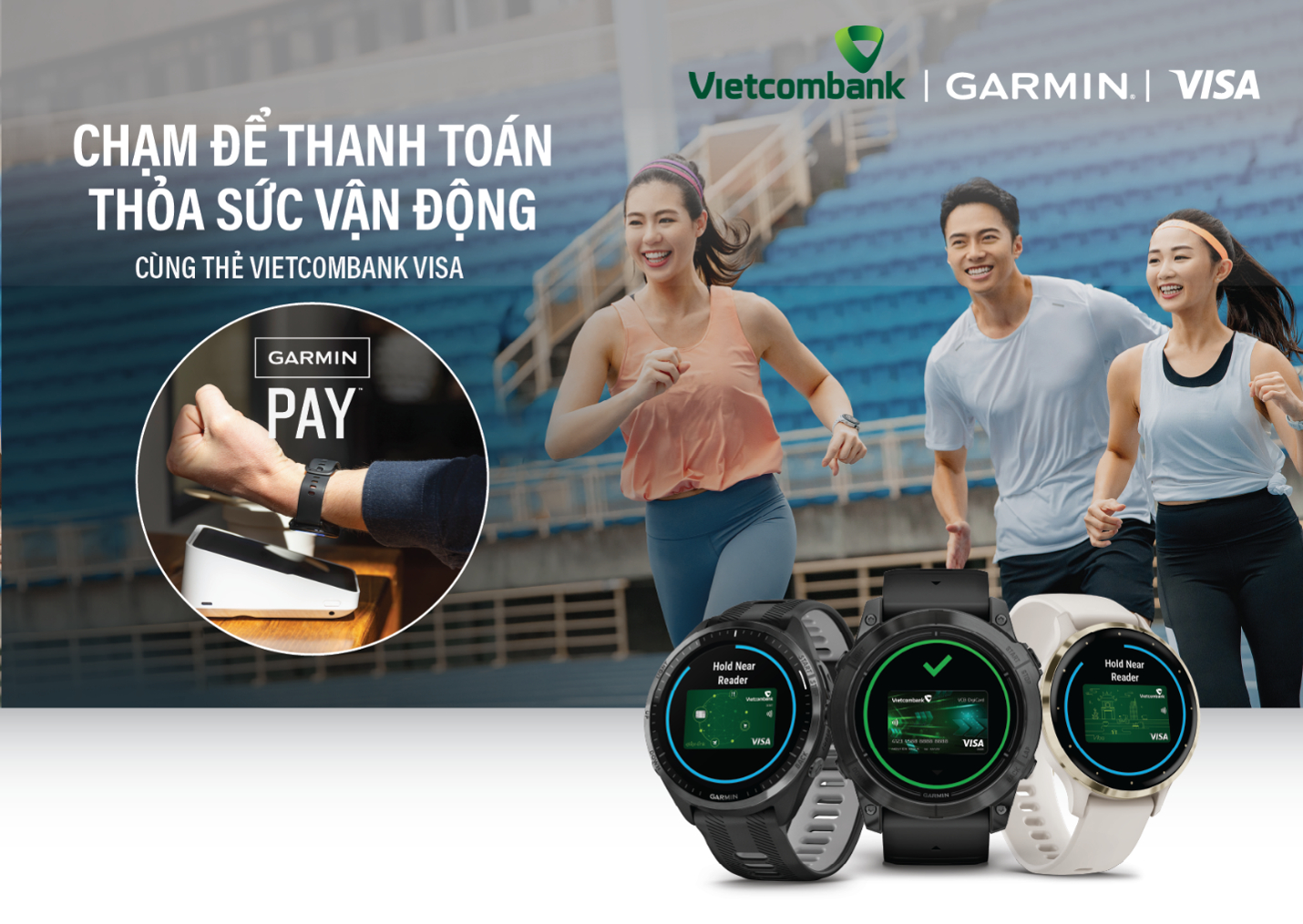 vietcombank trien khai thanh toan mot cham garmin pay cho the visa hinh 1