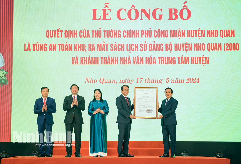 cong bo quyet dinh cua thu tuong chinh phu cong nhan huyen nho quan ninh binh la vung an toan khu hinh 1