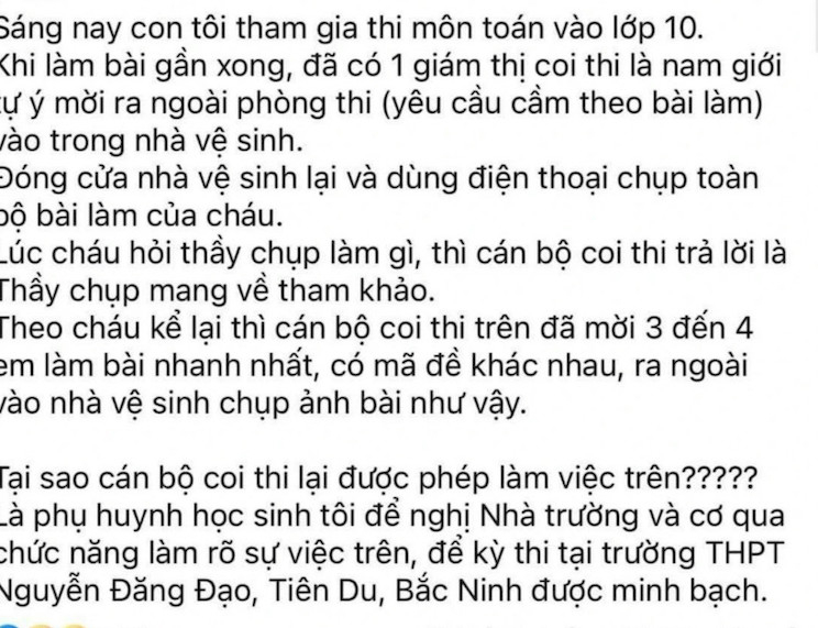 bac ninh xac minh thong tin giam thi vao nha ve sinh chup anh bai thi lop 10 cua thi sinh hinh 1