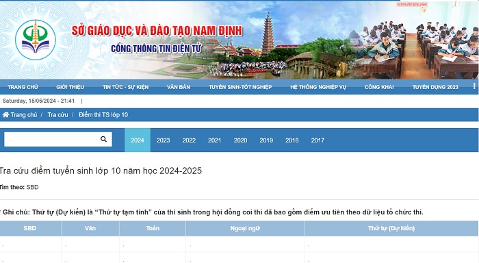 nam dinh cong bo diem thi vao lop 10 nam hoc 2024 2025 hinh 1