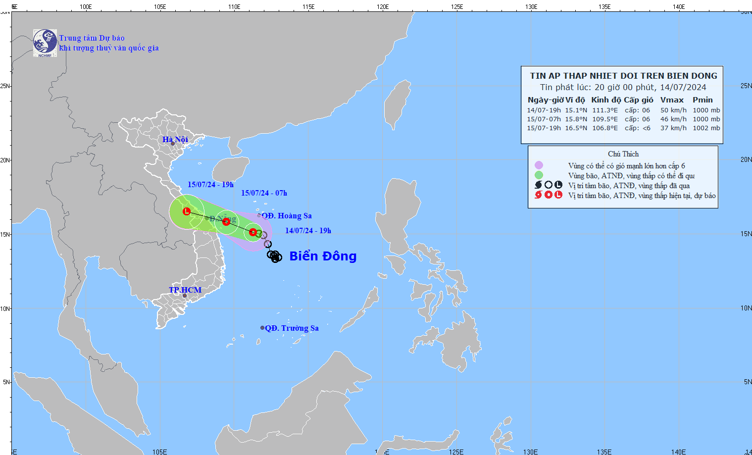 ap thap nhiet doi dang huong vao vung bien tu quang binh den quang ngai hinh 1