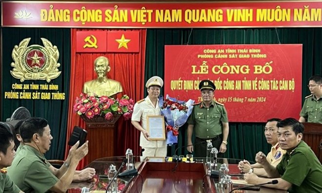 cong an tinh thai binh bo nhiem lanh dao phong csgt va an ninh mang hinh 1