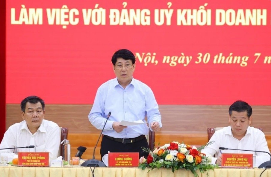 thuong truc ban bi thu luong cuong lam viec voi dang uy khoi doanh nghiep trung uong hinh 1