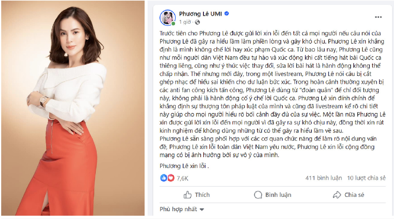 hoa hau phuong le noi gi truoc tin nghi van che loi nhac quoc ca hinh 1