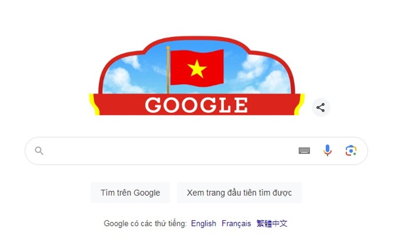 google danh doodle dac biet chao mung quoc khanh viet nam hinh 1