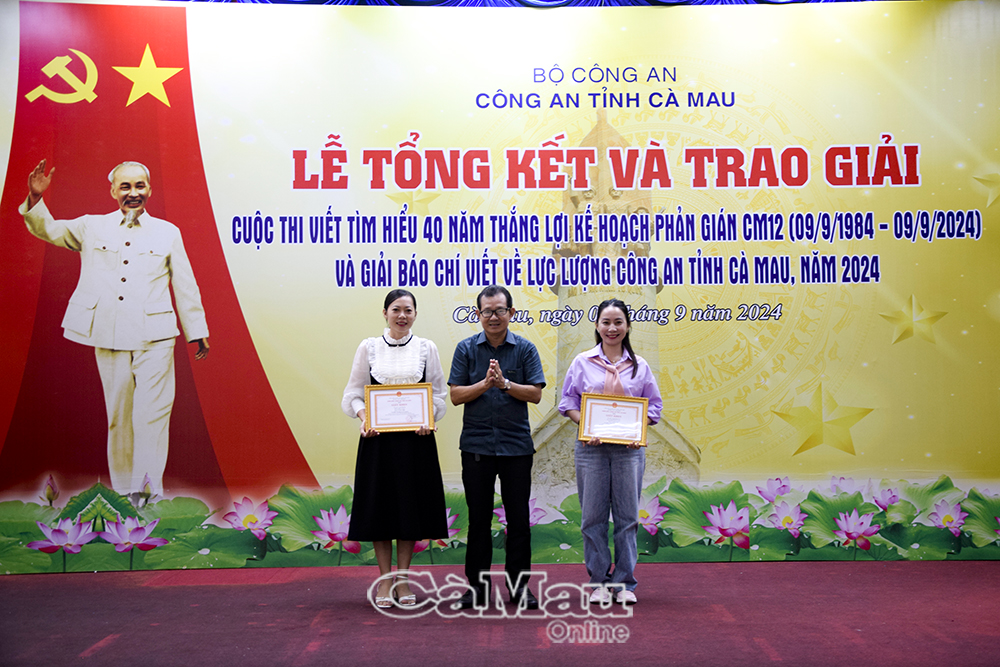 ca mau trao giai cac cuoc thi viet ve luc luong cong an tinh nam 2024 hinh 1