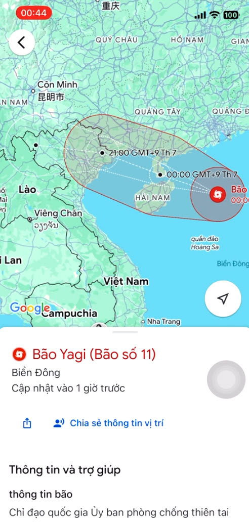 su dung google maps cap nhat tinh trang va huong di bao yagi hinh 1