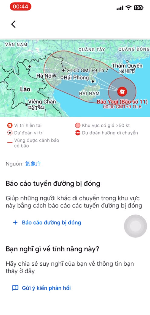 su dung google maps cap nhat tinh trang va huong di bao yagi hinh 3