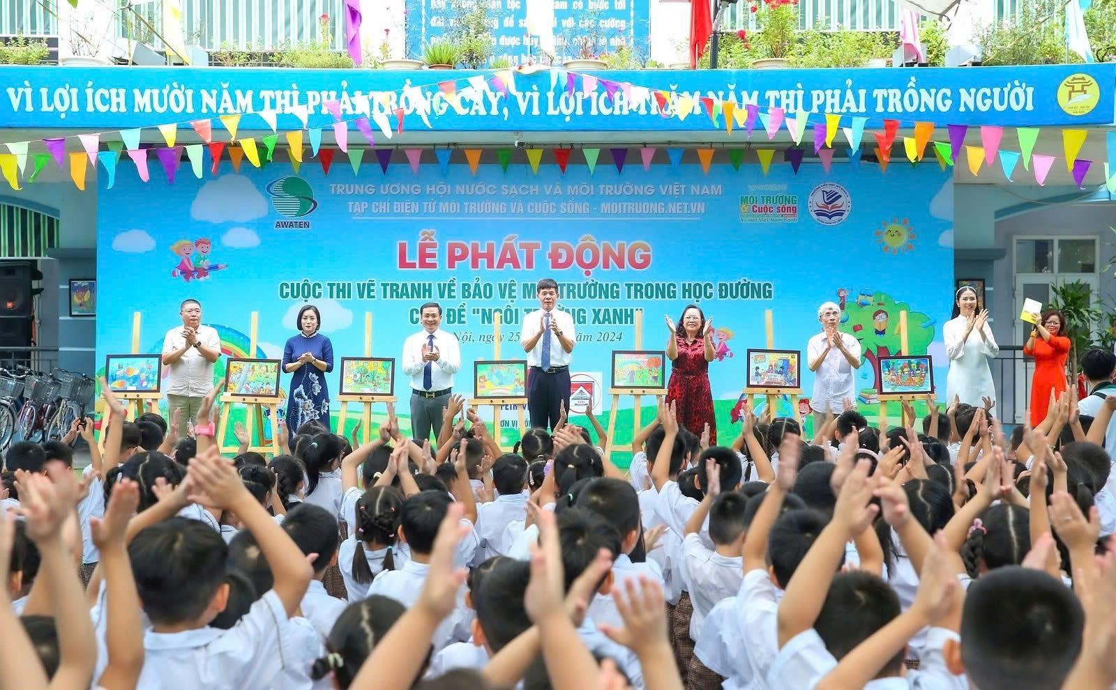 phat dong cuoc thi ve tranh ve bao ve moi truong trong hoc duong voi chu de ngoi truong xanh hinh 1