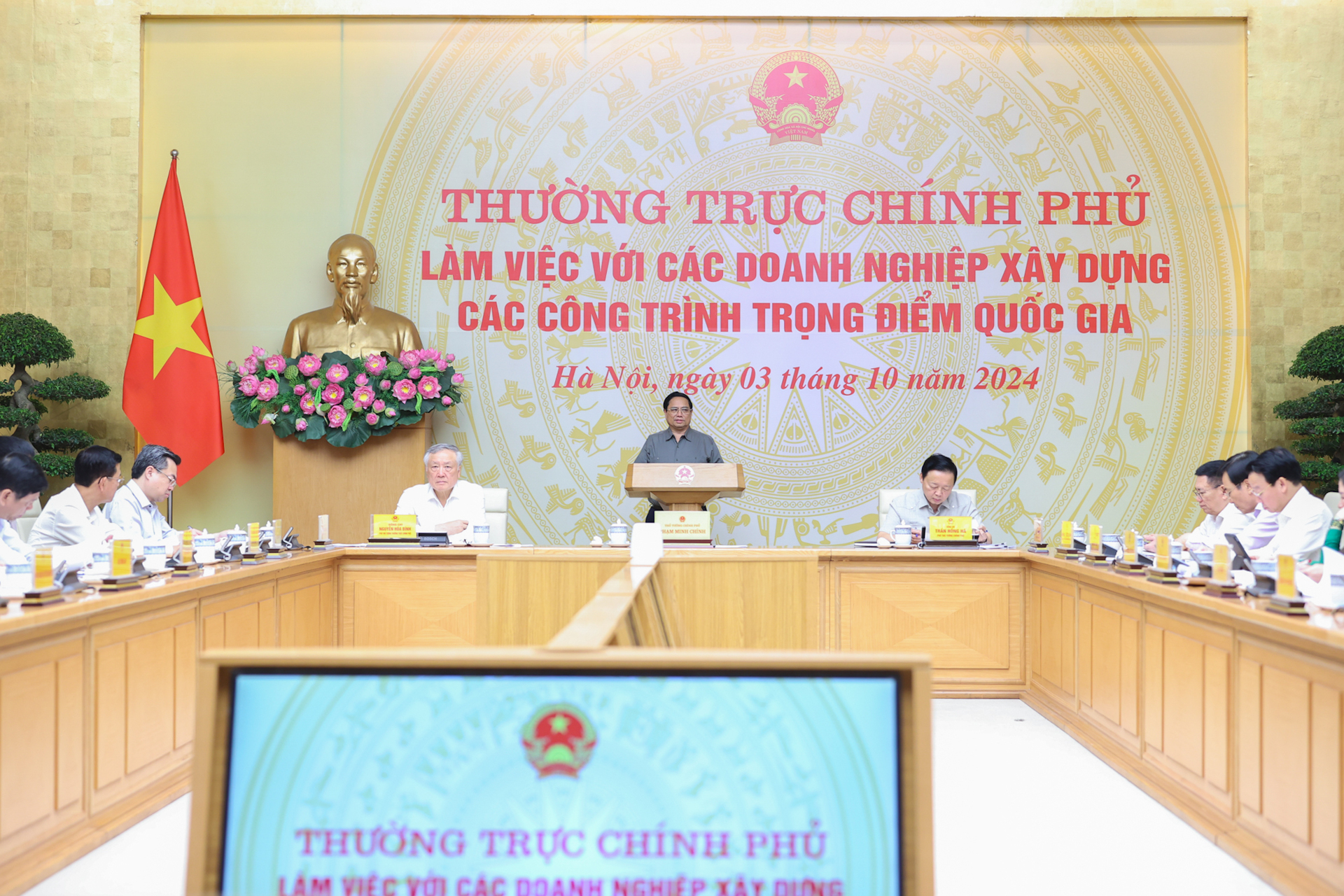 thuong truc chinh phu lam viec voi gan 30 doanh nghiep xay dung cac cong trinh trong diem quoc gia hinh 1