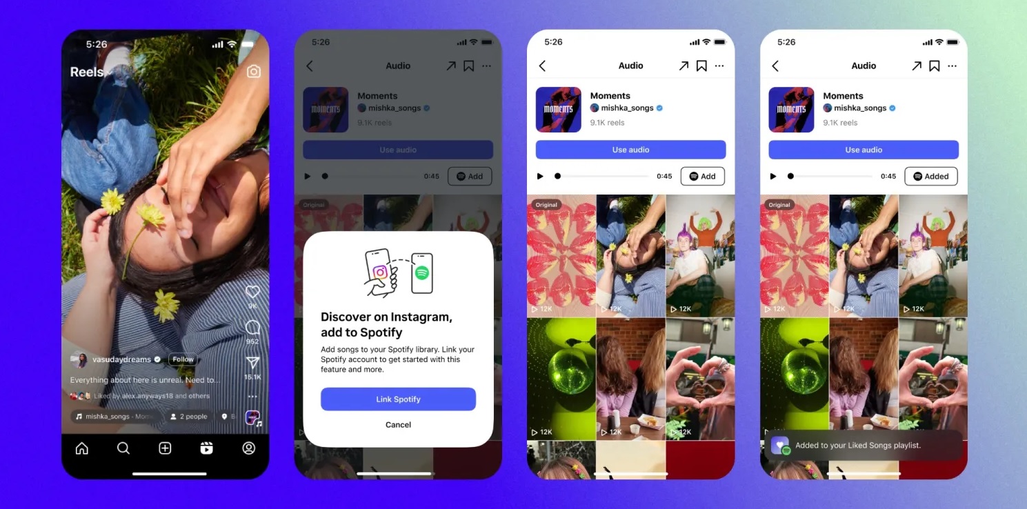 Instagram và Spotify ra mắt tính năng thêm nhạc dễ dàng