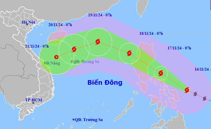 Bão Man-Yi đã mạnh lên thành siêu bão, hướng về Biển Đông