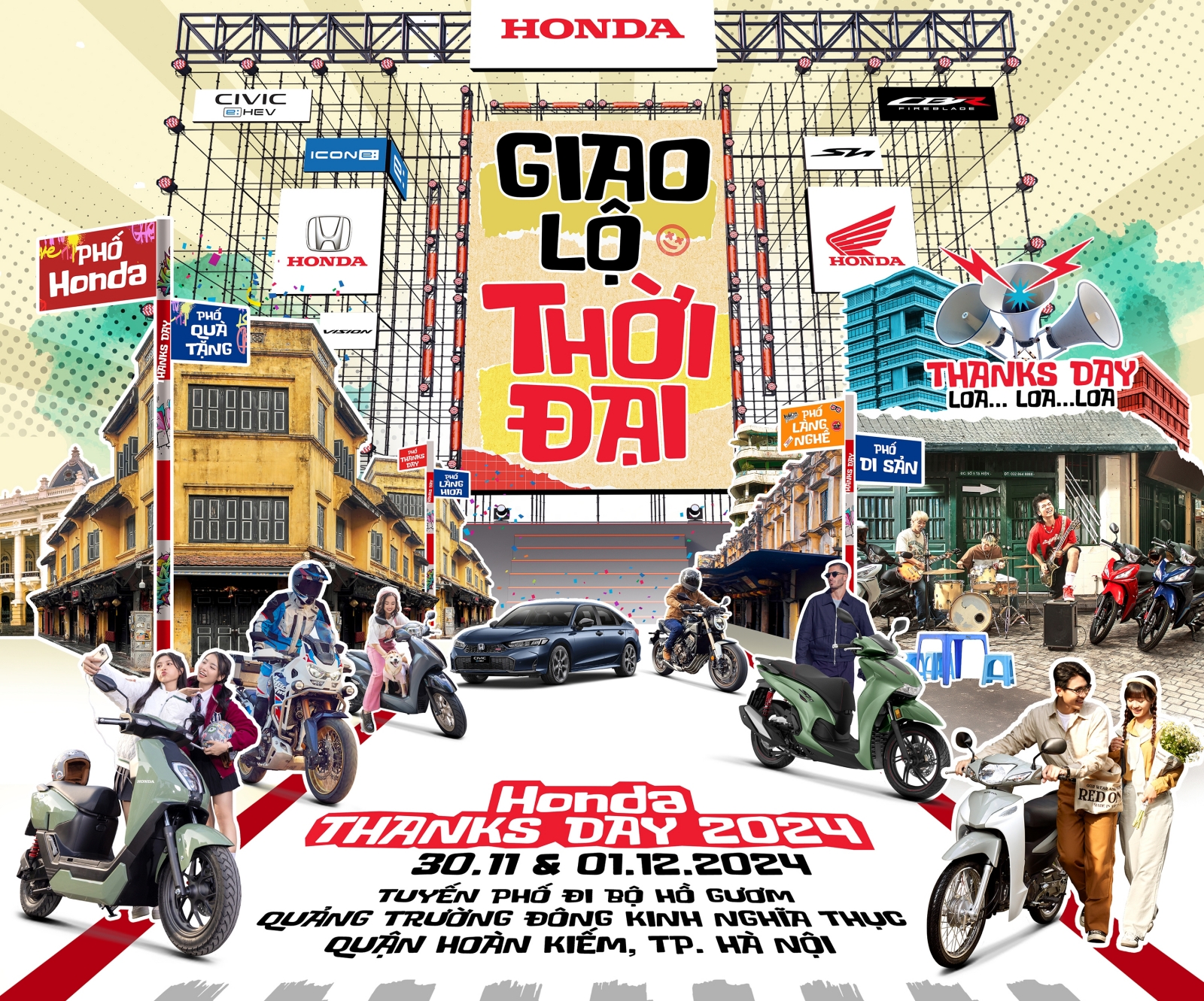 sap dien ra dai su kien honda thanks day 2024 tren pho di bo ho hoan kiem hinh 1