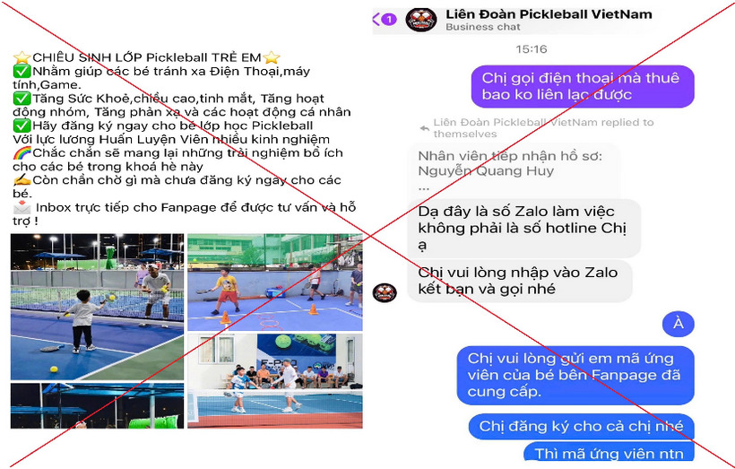 canh giac khi dang ky tham gia lop hoc pickleball duoc quang cao tren mang xa hoi hinh 1