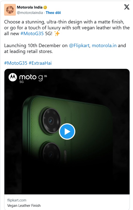 motorola moto g35 sap ra mat tai an do cau hinh manh me thiet ke dang cap hinh 2