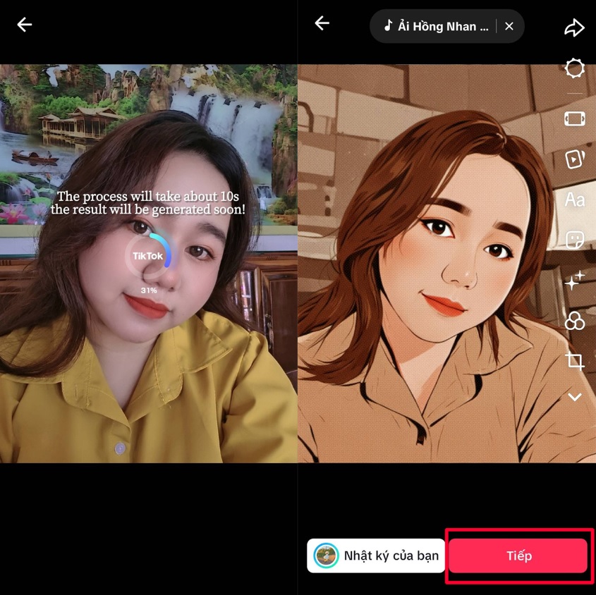 huong dan cach tao anime tu anh bang tiktok ai tren dien thoai hinh 4