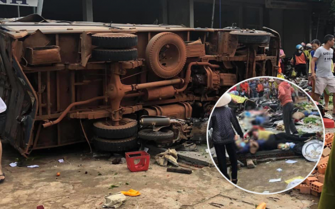Hiện trường tai nạn giao thông liên hoàn khiến 6 người chết tại Đắk Nông xảy ra vào ngày 13/6. Ảnh: TL