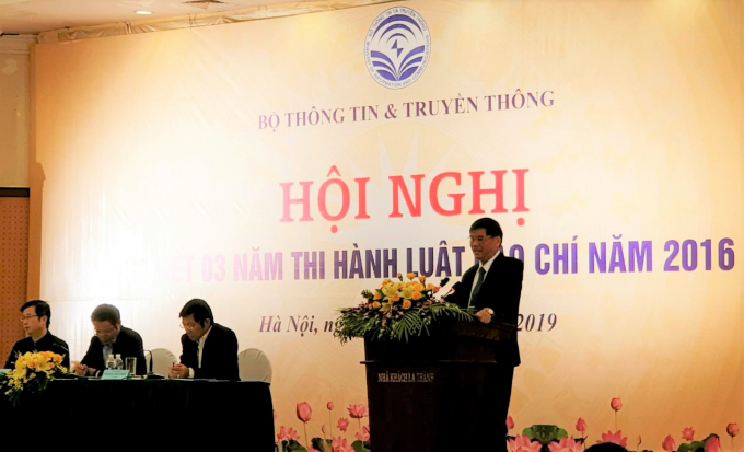 Đồng chí Phan Hữu Minh – Trưởng ban Kiểm tra, Hội Nhà báo Việt Nam phát biểu tại Hội nghị
