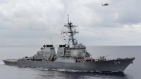 Tàu chiến Mỹ đi qua cảnh eo biển Đài Loan giữa căng thẳng