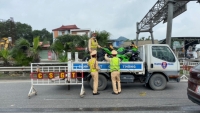 Xử lý đoàn 9 xe phân khối lớn đi vào cao tốc Hà Nội -Thái Nguyên