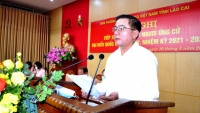 Chủ nhiệm Ủy ban Kiểm tra Trung ương Trần Cẩm Tú tiếp xúc cử tri tỉnh Lào Cai