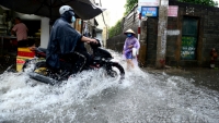 TP. HCM: Nước cuồn cuộn trên đường sau cơn mưa lớn kéo dài