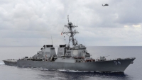 Tàu chiến Mỹ đi qua eo biển Đài Loan khi căng thẳng lên cao