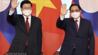 Thủ tướng Phạm Minh Chính hội kiến Tổng Bí thư, Chủ tịch nước Lào