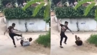 Phú Thọ: Xôn xao đoạn clip gã trai dùng gậy hành hung dã man một thanh niên trên đường
